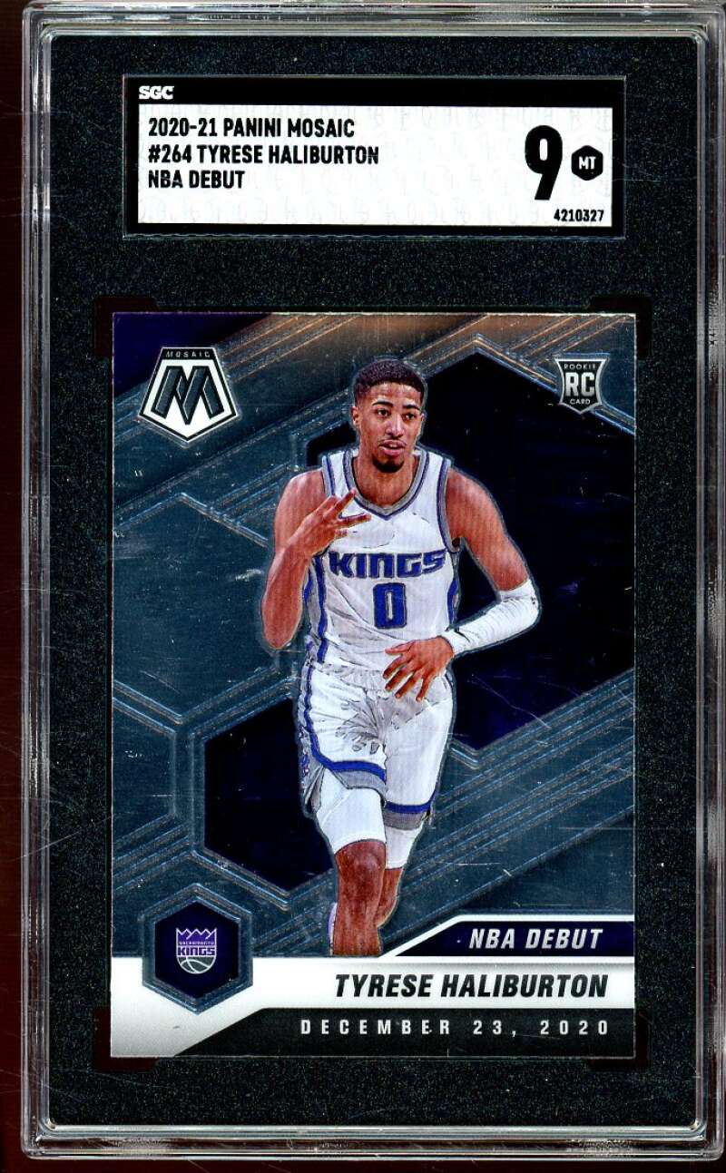 Tyrese Haliburton Rookie Card 2020-21 Panini Mosaic #264 SGC 9 Image 1