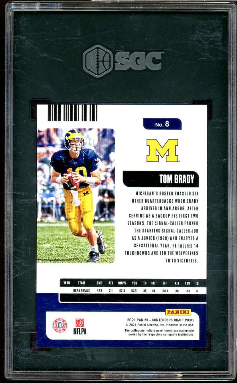 Tom Brady 2021 Panini Contenders FP Game Ticket Cracked Ice (#d 18/23) #8 SGC 10 Image 2