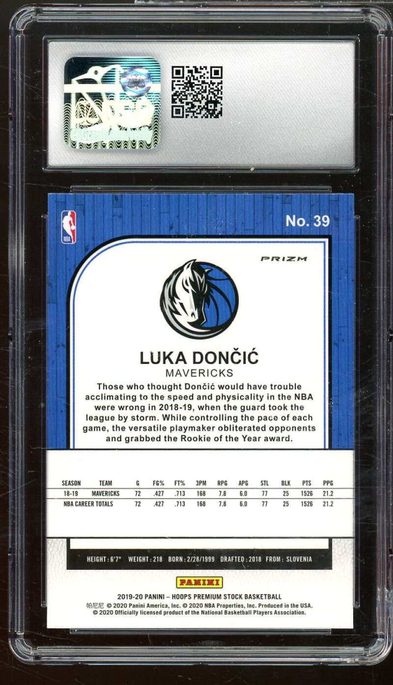 Luka Doncic Card 2019-20 Panini Hoops Premium Stock Green #39 CSG 10 GEM MINT Image 2