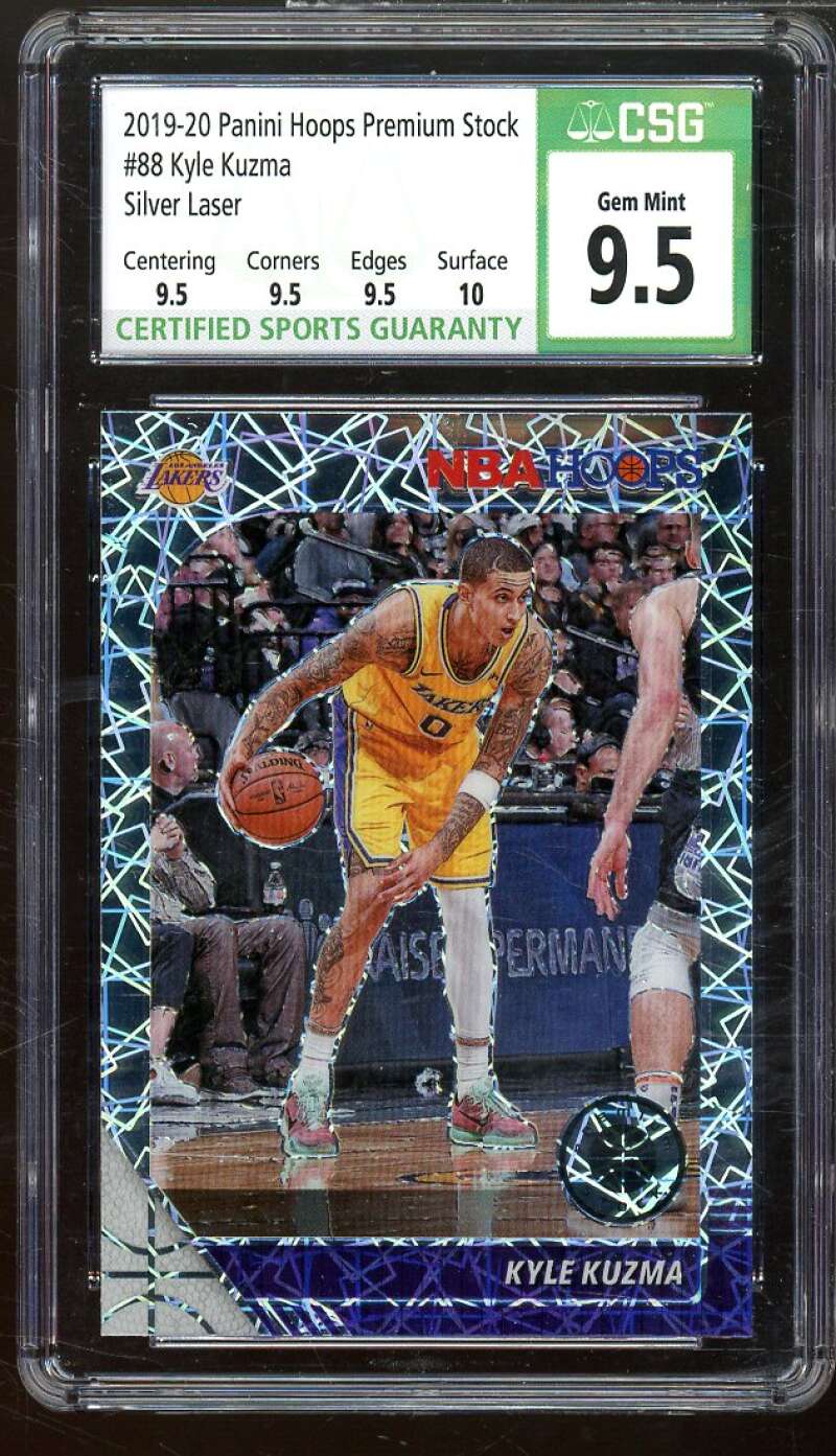 Kyle Kuzma 2019-20 Panini Hoops Premium Stock Silver Laser #88 CSG 9.5 GEM MINT Image 1