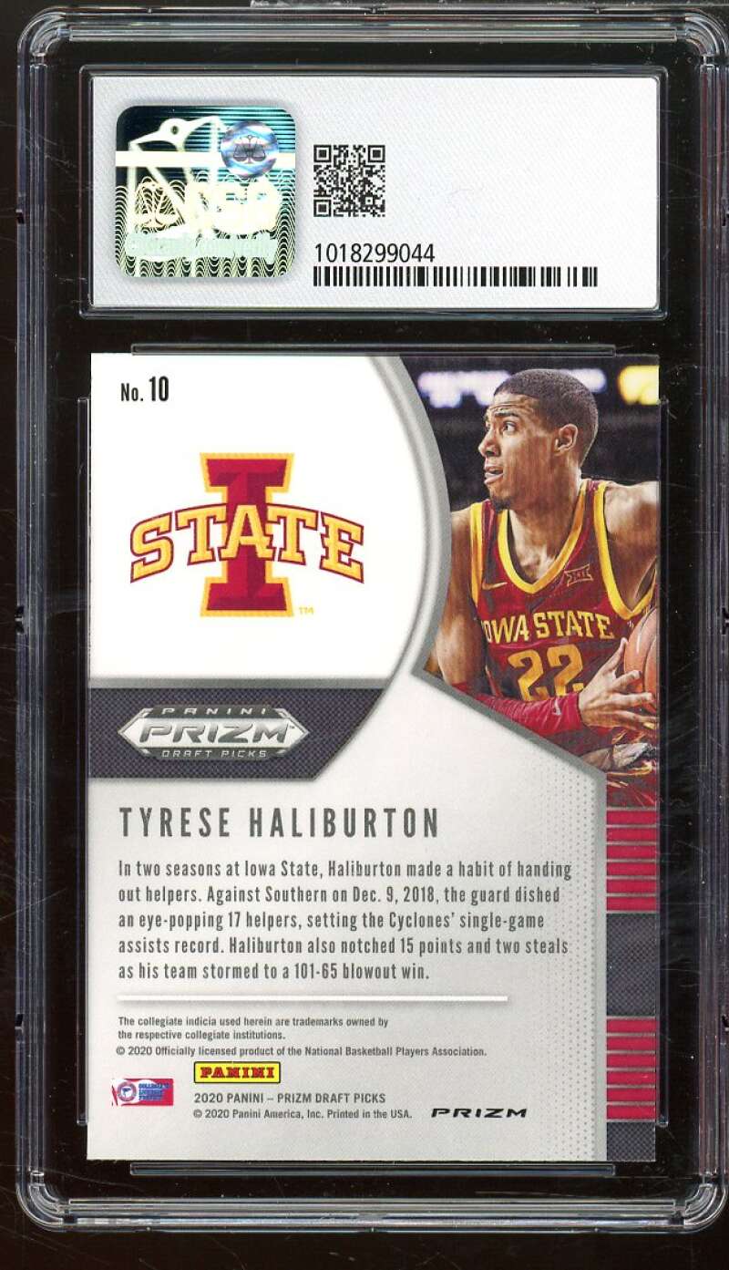 Tyrese Haliburton Rookie 2020-21 Panini Prizm DP Pink Ice #10 CSG 9.5 GEM MINT Image 2