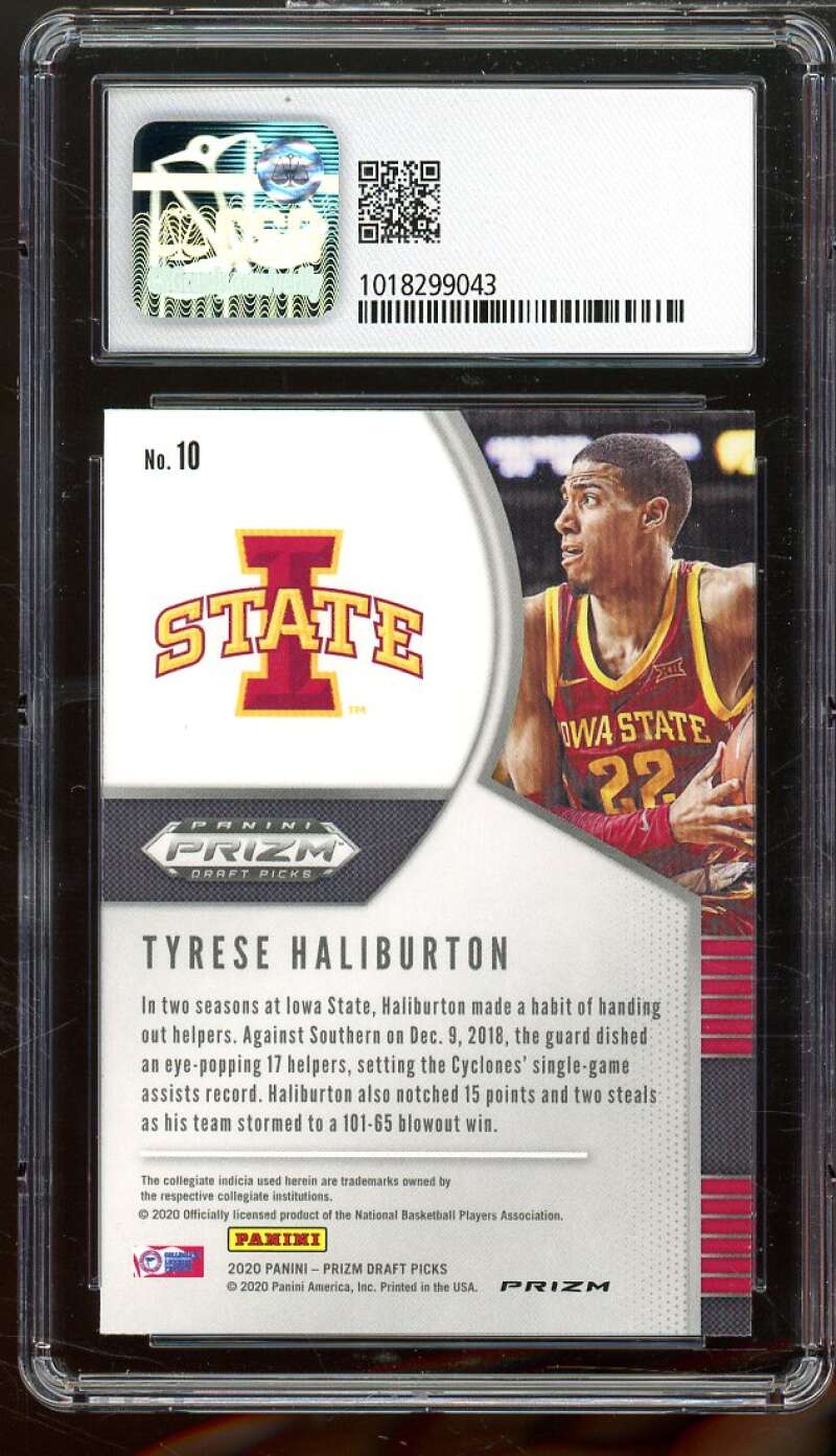 Tyrese Haliburton Rookie Card 2020-21 Panini Prizm DP Green #10 CSG 9 MINT Image 2