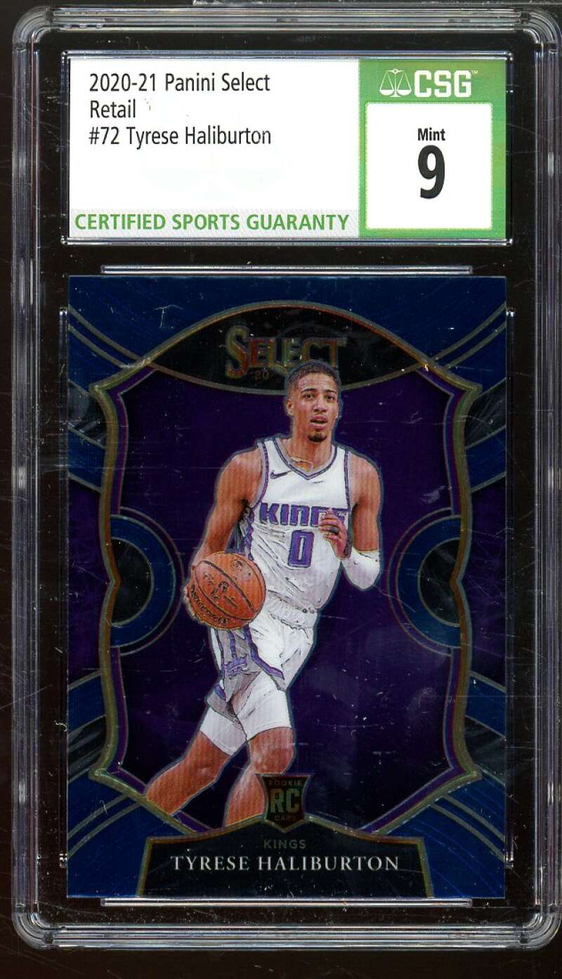 Tyrese Haliburton Rookie Card 2020-21 Panini Select Retail #72 CSG 9 MINT Image 1