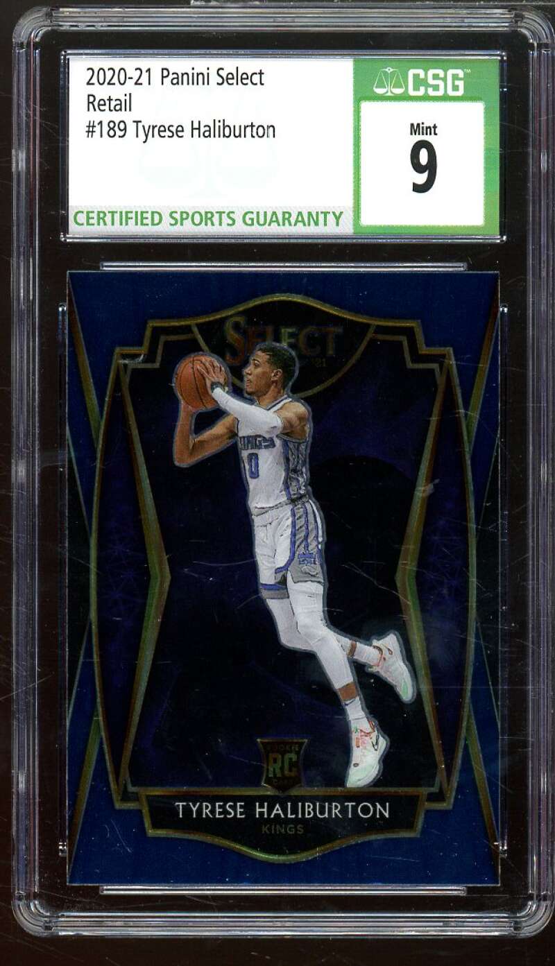 Tyrese Haliburton Rookie Card 2020-21 Panini Select Retail #189 CSG 9 MINT Image 1