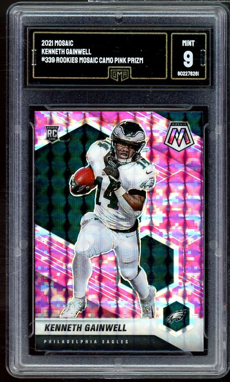 Kenneth Gainwell Rookie Card 2021 Mosaic Camo Pink Prizm #339 GMA 9 MINT Image 1