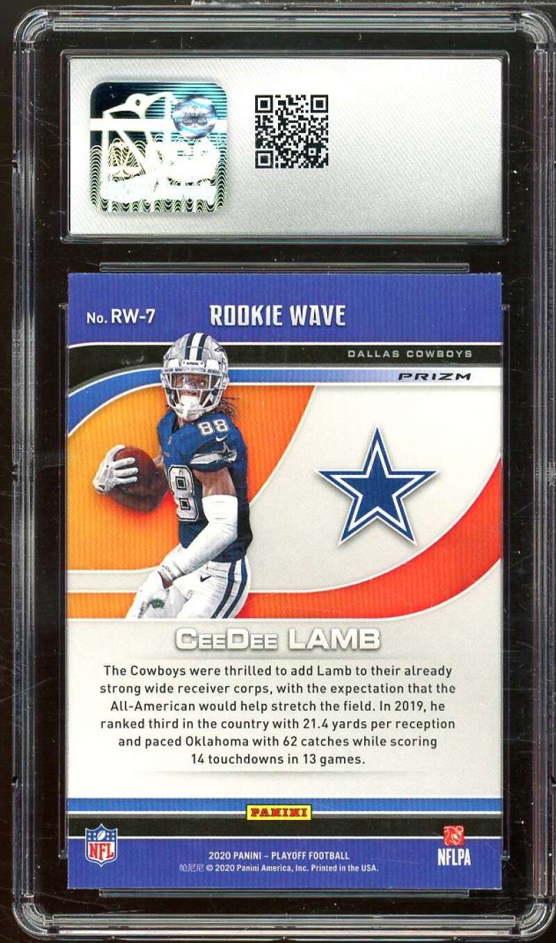 CeeDee Lamb Rookie 2020 Panini Playoff Rookie Wave Silver #RW-7 CSG 10 GEM MINT Image 2