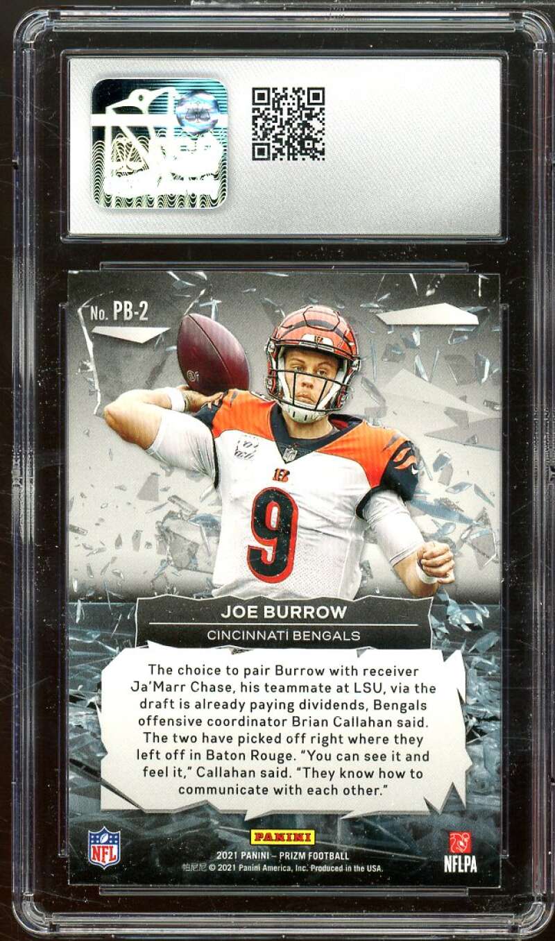 Joe Burrow Card 2021 Panini Prizm Prizm Break #PB-2 CSG 10 GEM MINT Image 2