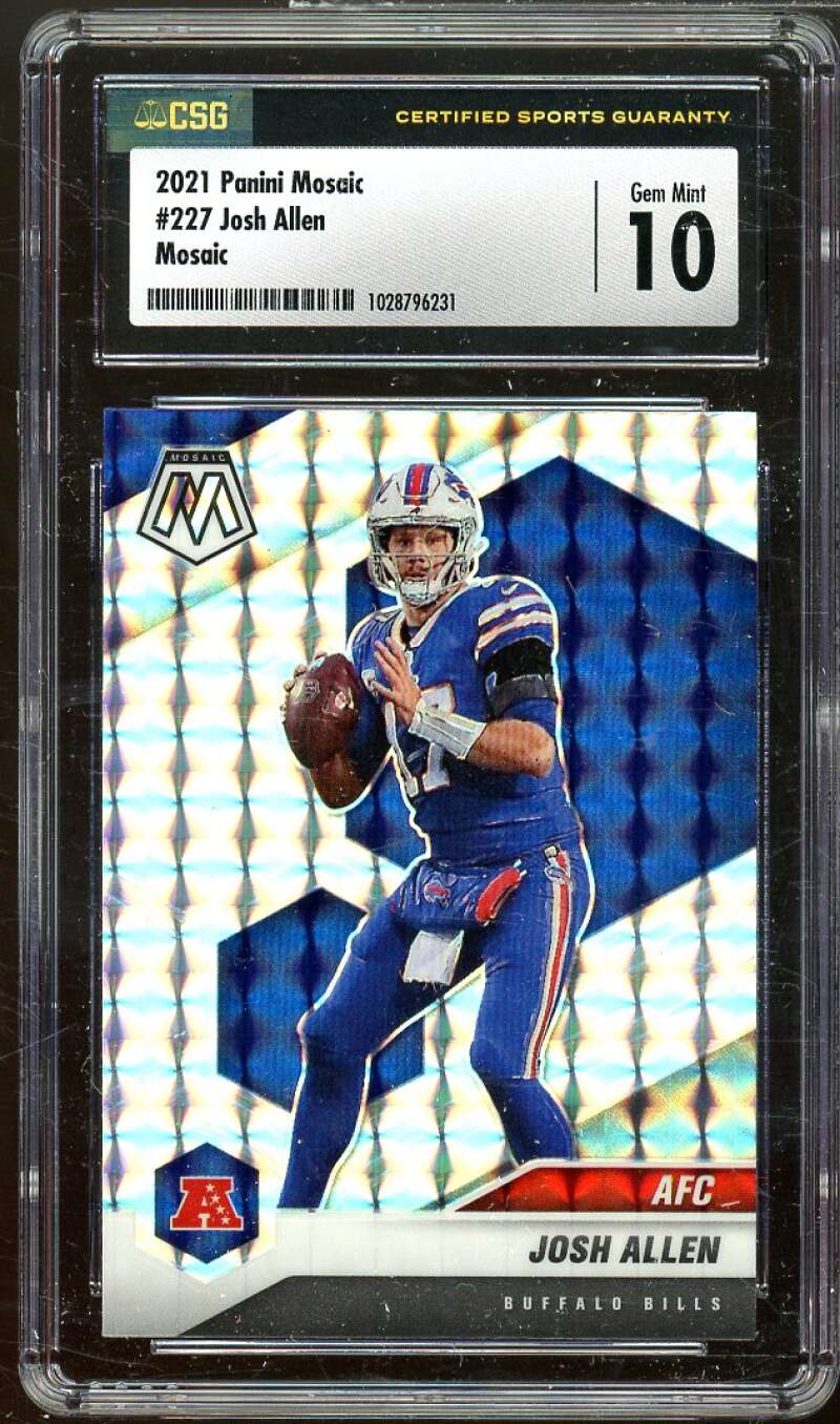 Josh Allen Card 2021 Panini Mosaic Mosaic #227 CSG 10 GEM MINT Image 1