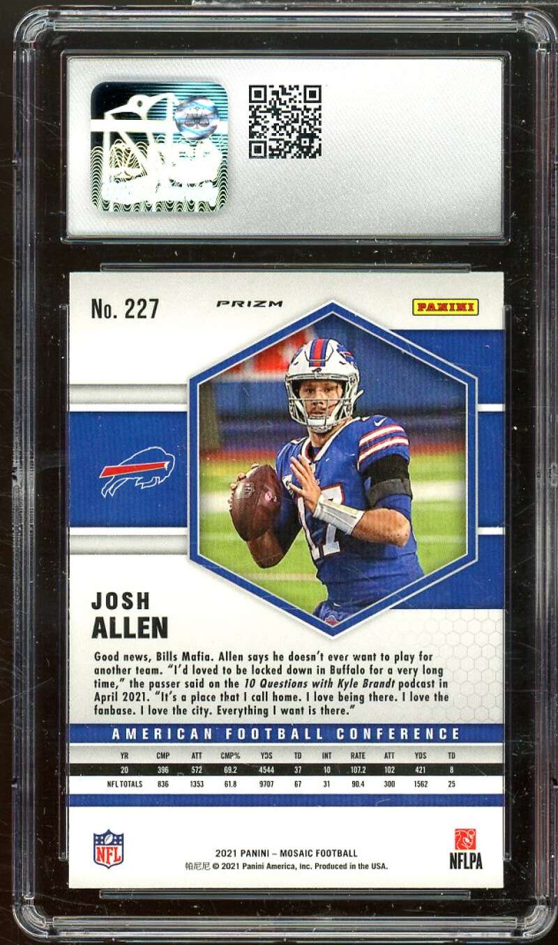 Josh Allen Card 2021 Panini Mosaic Mosaic #227 CSG 10 GEM MINT Image 2