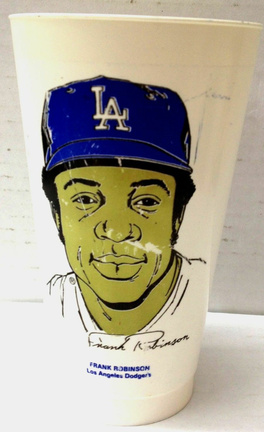 1970's FRANK ROBINSON los angeles dodgers 7ELEVEN souvenir cup vintage MLB Image 1