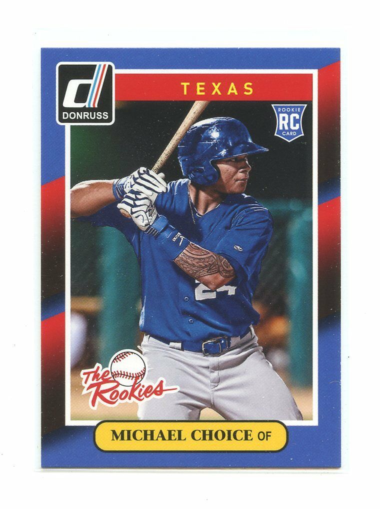 2014 Donruss The Rookies #1 Michael Choice Texas Rangers rookie card Image 1