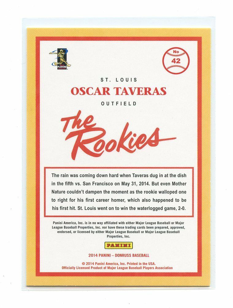 2014 Donruss The Rookies #42 Oscar Taveras Kansas City Royals rookie card Image 2