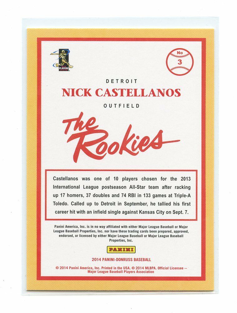 2014 Donruss The Rookies #3 Nick Castellanos Detroit Tigers rookie card Image 2