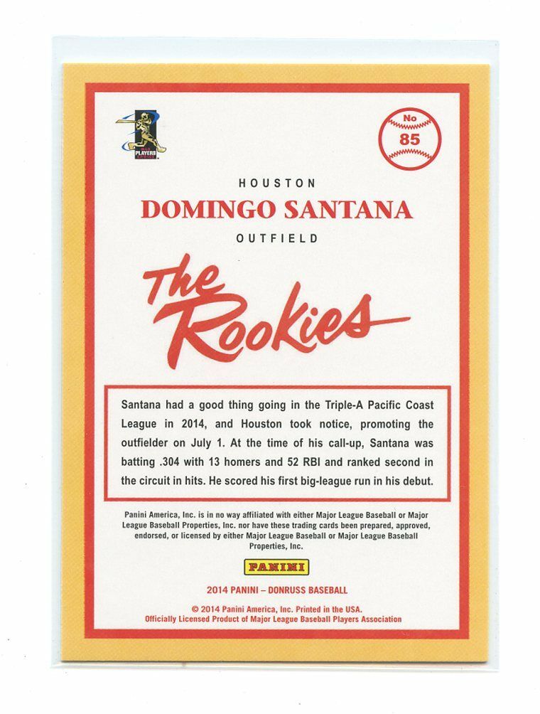 2014 Donruss The Rookies #85 Domingo Santana Houston Astros rookie card Image 2