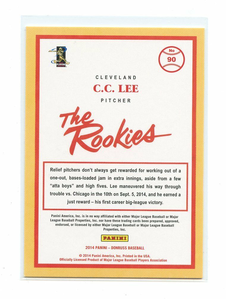 2014 Donruss The Rookies #90 C.C. Lee Cleveland Indians rookie card Image 2