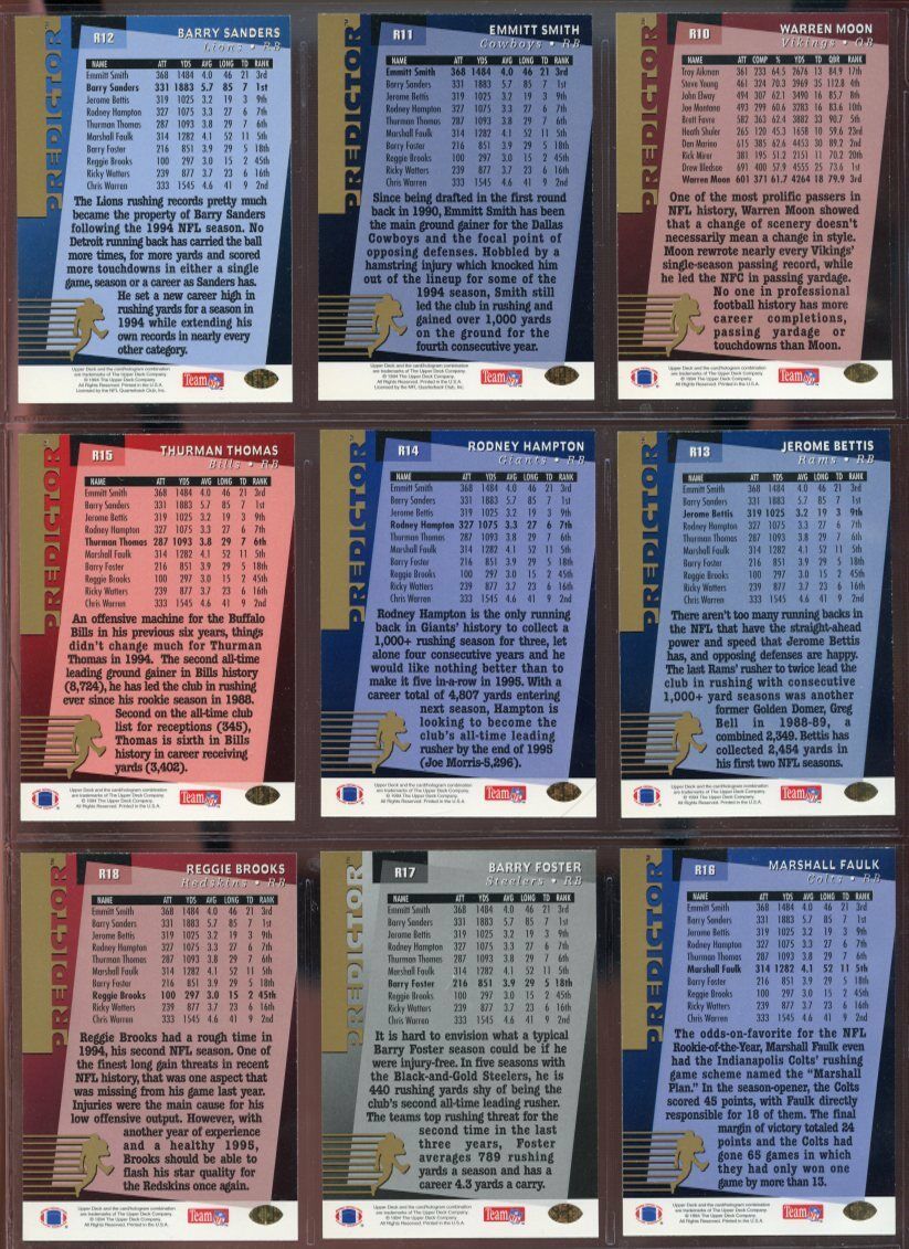 1994 Upper Deck Predictor League Leaders Prizes 30 Card Redemption Set w/ Elway Image 4