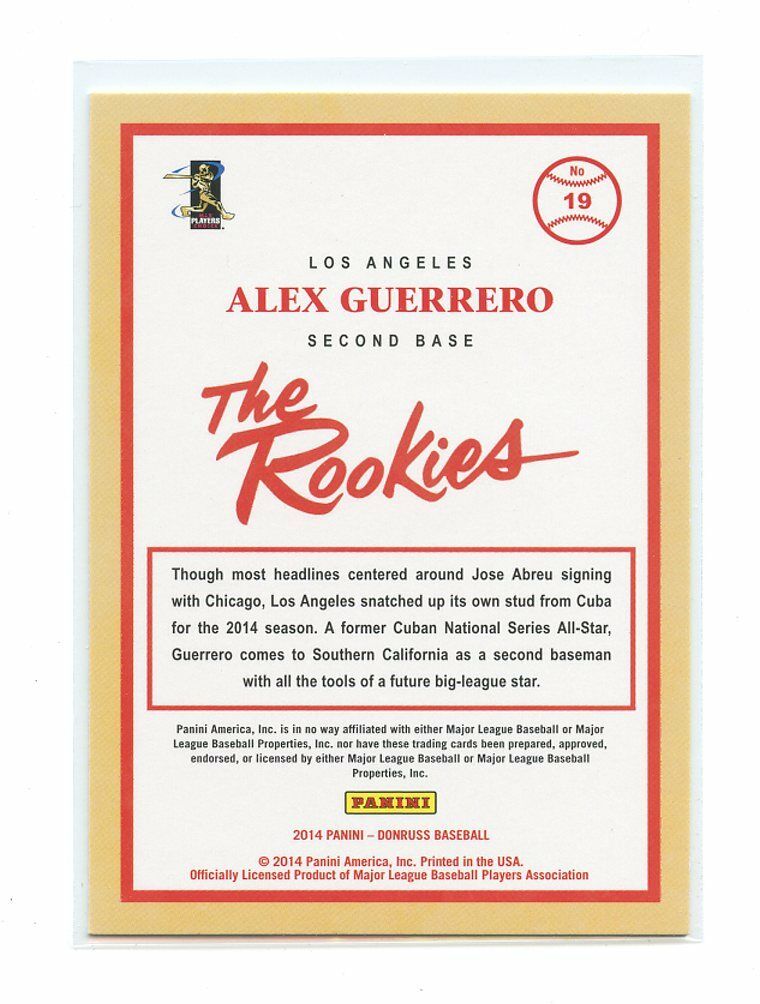 2014 Donruss The Rookies #19 Alex Guerrero Los Angeles Dodgers rookie card Image 2