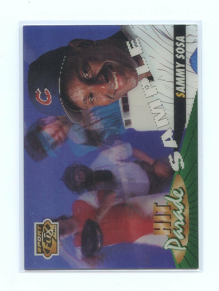 1996 Sports Flix Sample #9 Sammy Sosa Chicago Cubs Sample Card Image 1