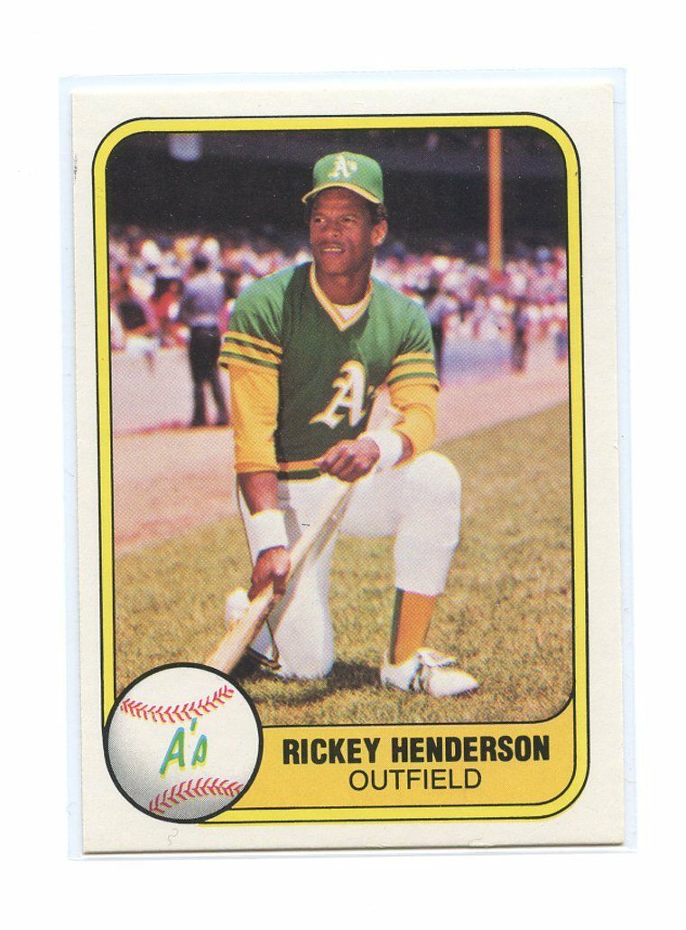 1981 Fleer #574 Rickey Henderson Oakland A's 2nd Year Card Image 1