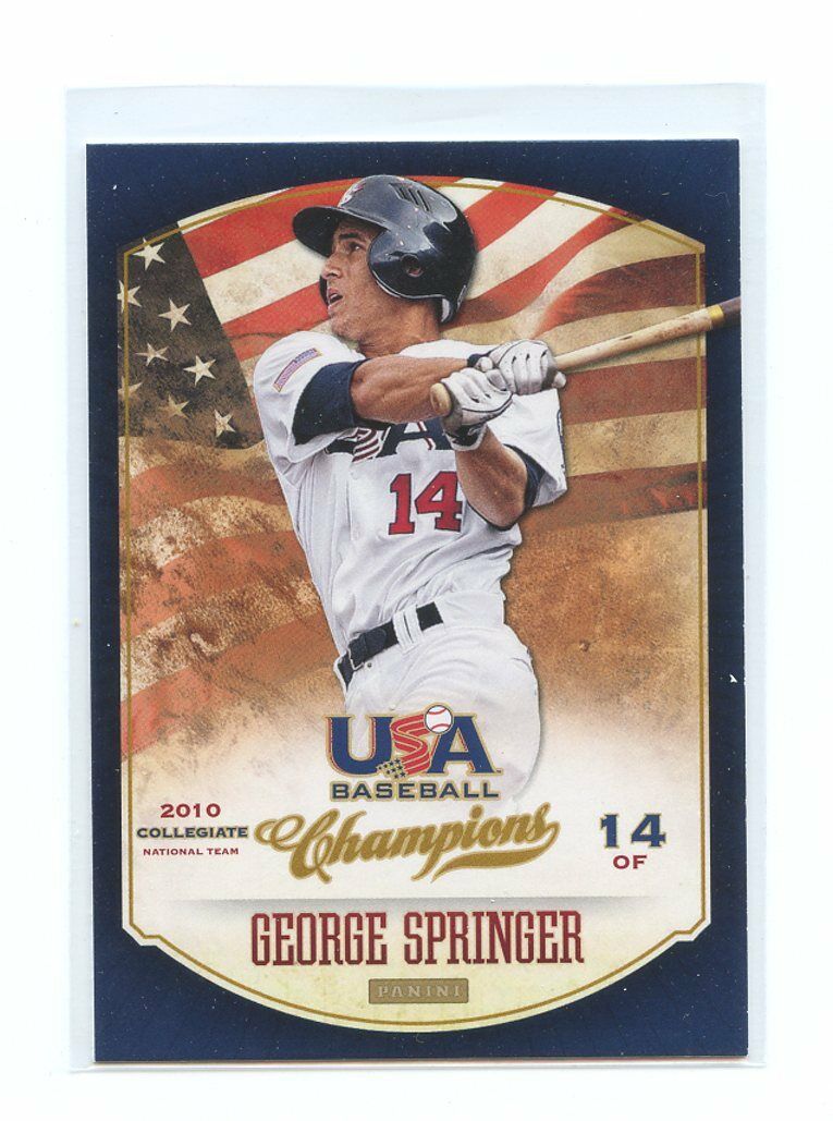 2013 Panini USA Baseball Champions #112 George Springer Astros Rookie Card Image 1