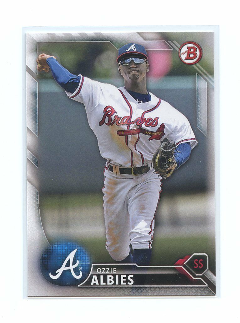 2016 Bowman Prospects #BP110 Ozzie Albies Atlanta Braves Rookie Card Image 1