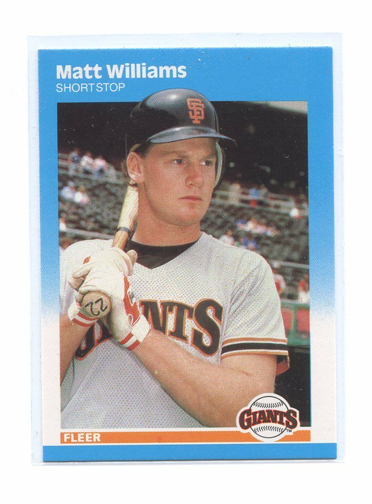 1987 Fleer Update #U-129 Matt Williams San Francisco Giants Rookie Card Image 1