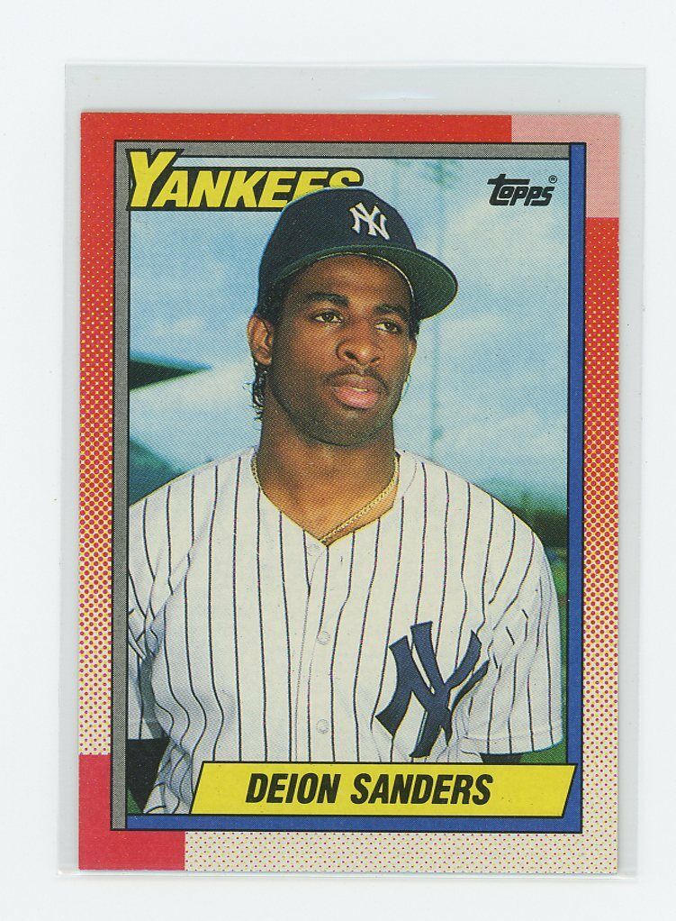 1990 Topps #61 Deion Sanders New York Yankees Rookie Card Image 1