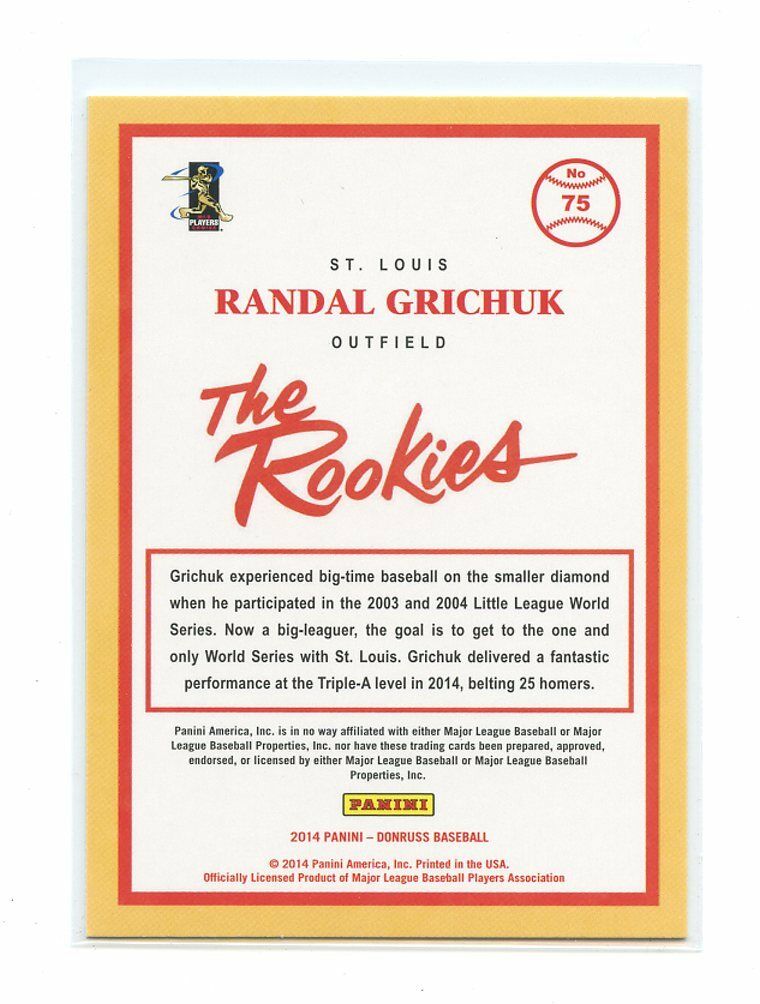 2014 Donruss The Rookies #75 Randal Grichuk St Louis Cardinals rookie card Image 2