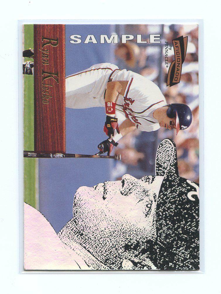 1996 Pinnacle Aficionado Sample #107 Ryan Klesko Atlanta Braves Sample Card Image 1