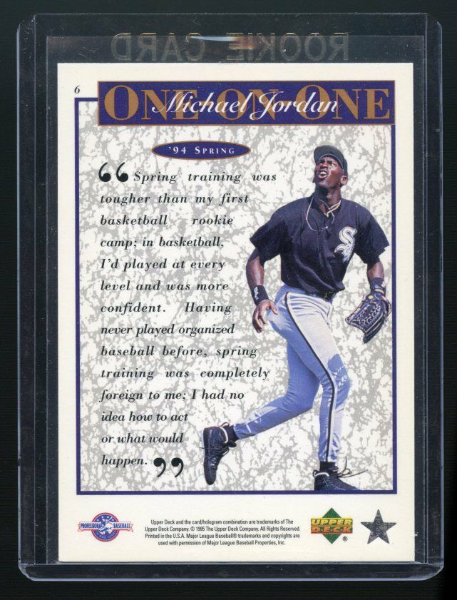 1995 Upper Deck #6 One on One Michael Jordan '94 Spring Baseball Rookie Card Image 2