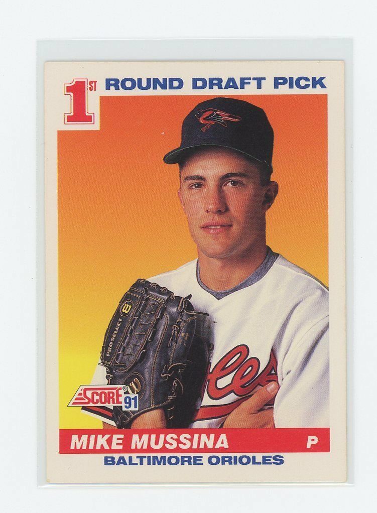 1991 Score 1st Round Draft Pick #383 Mike Mussina Orioles Rookie Card Image 1