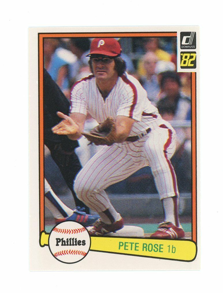 1982 Donruss #168 Pete Rose Fielding 1b Phillies Card Image 1