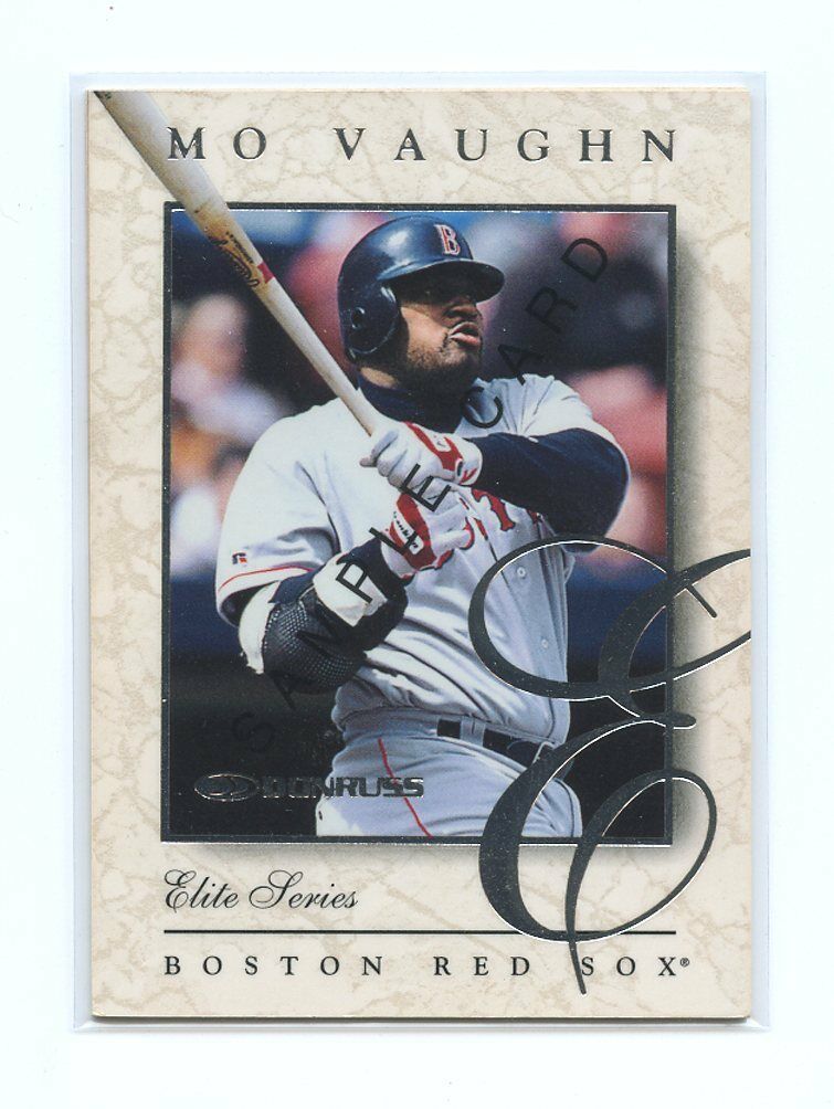 1996 Donruss Elite Series Sample #10 Mo Vaughn Boston Red Sox /2500 Promo Card Image 1