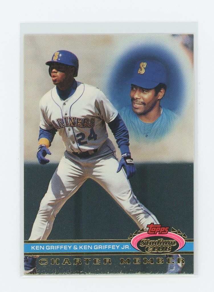 1991 Stadium Club Charter Member Redemption Ken Griffey JR n SR Mariners Card Image 1