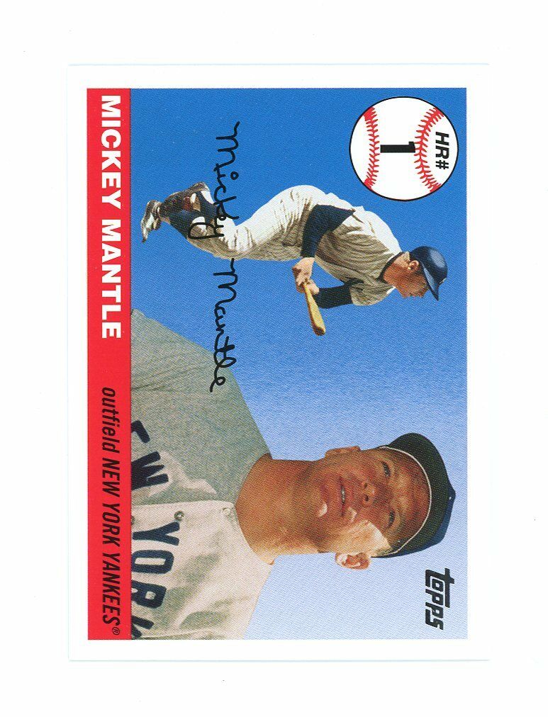 2006 Topps Home Run History #MHR1 Mickey Mantle Yankees 1st Home Run Card Image 1