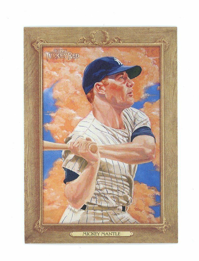 2007 Topps Turkey Red #107 Mickey Mantle Yankees Triple Crown Card Image 1