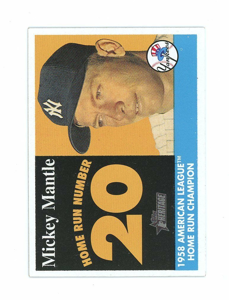 2007 Topps Heritage 1958 Mickey Mantle Home Run Champion #MHRC20 Card Image 1