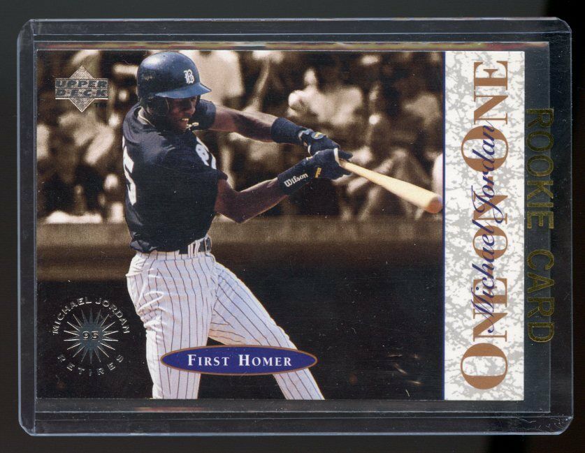 1995 Upper Deck #8 One on One Michael Jordan First Homer Baseball Rook ...