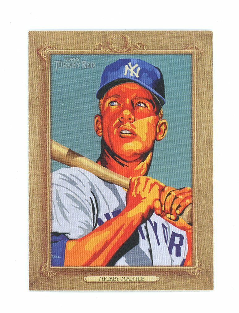 2007 Topps Turkey Red #117 Mickey Mantle Yankees Tape Measure Home Run Card Image 1