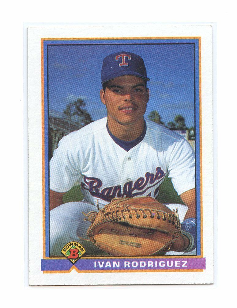 1991 Bowman #272 Ivan Rodriguez Texas Rangers Rookie Card Image 1