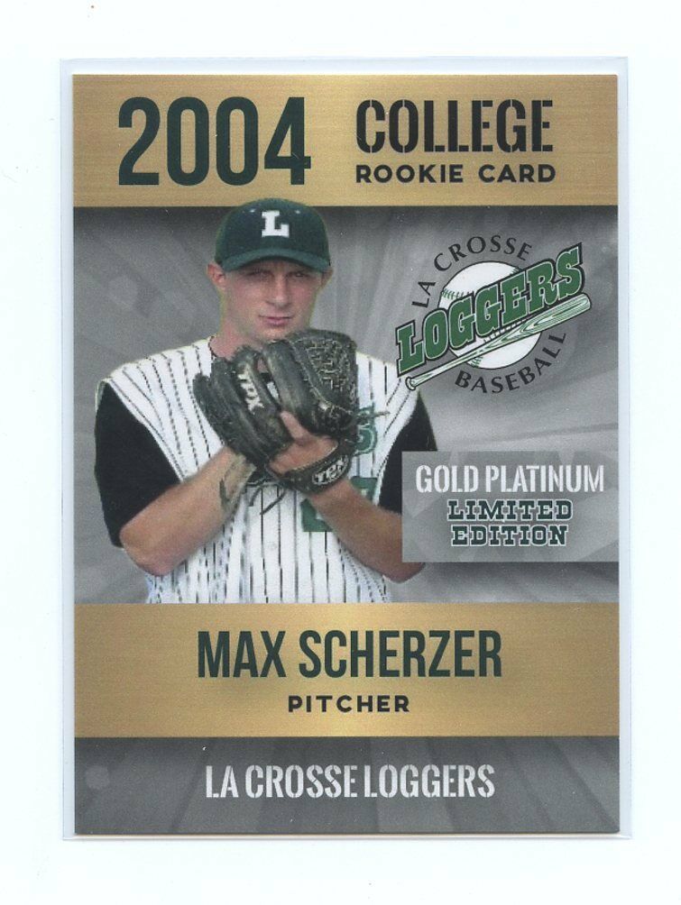 2004 Rookie Phenoms Max Scherzer Gold Platinum La Crosse Loggers Rookie Card Image 1