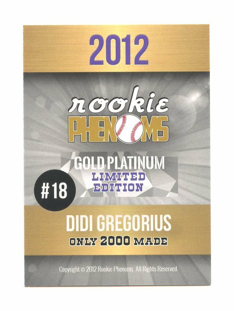 2012 Rookie Phenoms Didi Gregorius Golf Platinum Louisville Bats Rookie Image 2