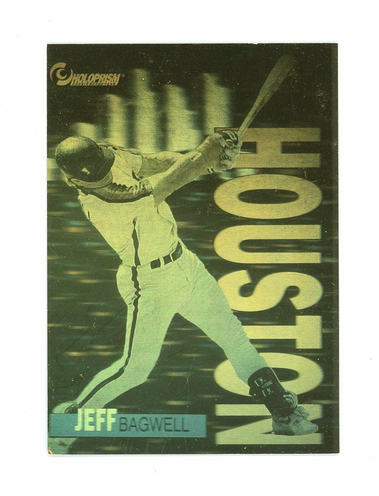 1992 Holoprism Gold #R3 Jeff Bagwell Batting Hologram Houston Astros Card Image 1