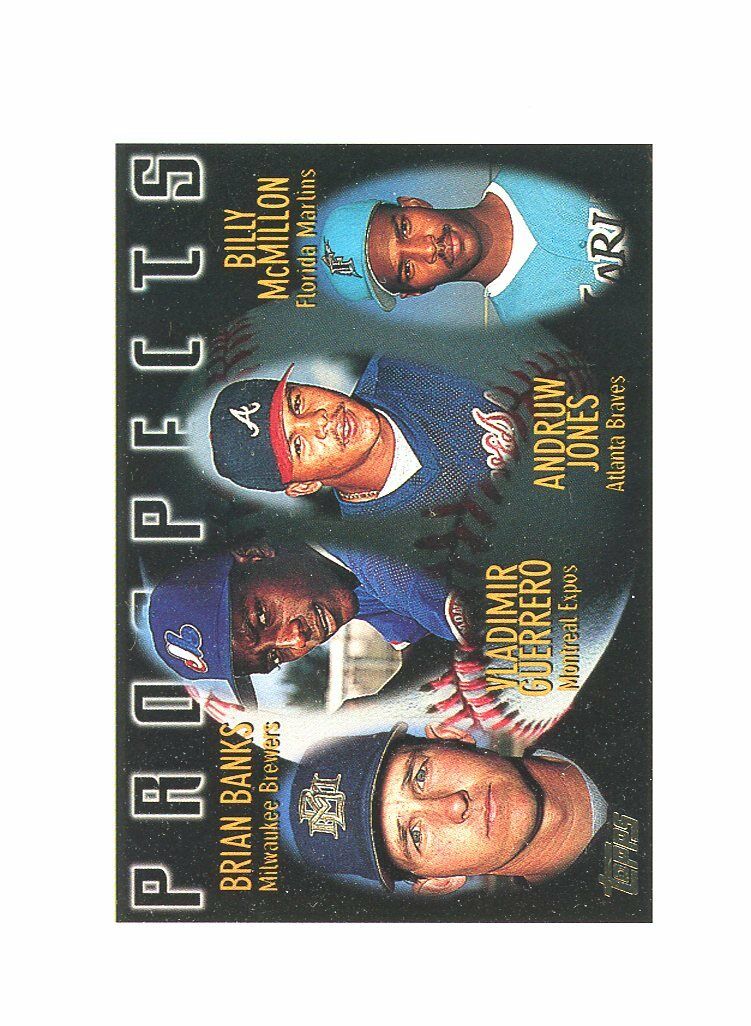 1996 Topps #435 Vladimir Guerrero / Andruw Jones Prospects Rookie Card Image 1