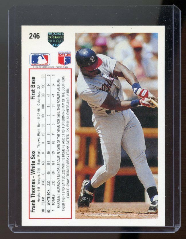 1991 Upper Deck #246 Frank Thomas Chicago White Sox Image 2