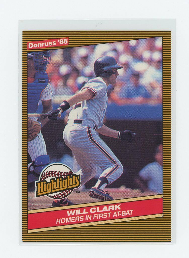 1986 Donruss Highlights #1 Will Clark Giants Rookie Card Image 1