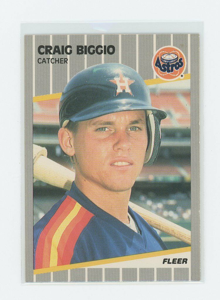 1989 Fleer #353 Craig Biggio Houston Astros Rookie Card Image 1