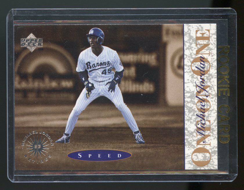 1995 Upper Deck #4 One on One Michael Jordan Speed Baseball Rookie Card Image 1