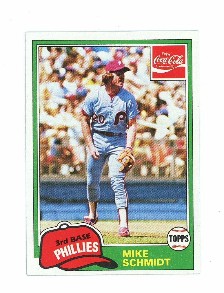 1981 Topps Coca Cola Coke #9 Mike Schmidt Phillies Oddball Issue Card Image 1