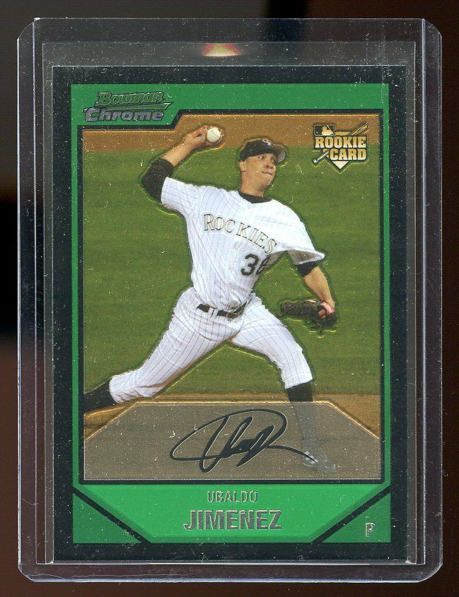 2007 Bowman Chrome #206 Ubaldo Jimenez Colorado Rockies Rookie Card Image 1